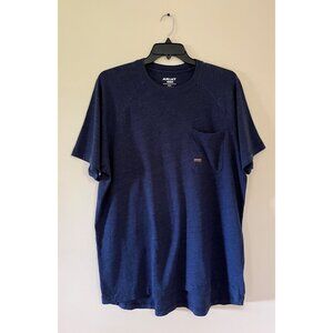 Ariat Rebar Men XLarge Blue Pockets Logo Workwear Short Sleeve Crew Neck Tee